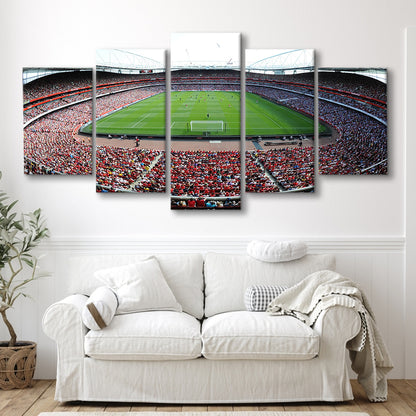 Arsenal Football Stadium in London, Stadium Canvas, Sport Art, Gift for him, 5 Panel, Large Canvas, Canvas Print Wall Art