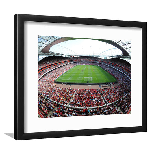 Arsenal Football Stadium in London, Stadium Canvas, Sport Art, Gift for him, White Border Framed Art Print Wall Decor