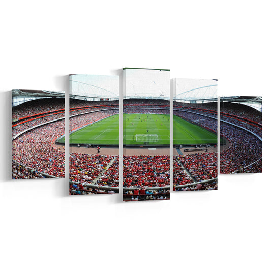 Arsenal Football Stadium in London, Stadium Canvas, Sport Art, Gift for him, 5 Panel, Large Canvas, Canvas Print Wall Art