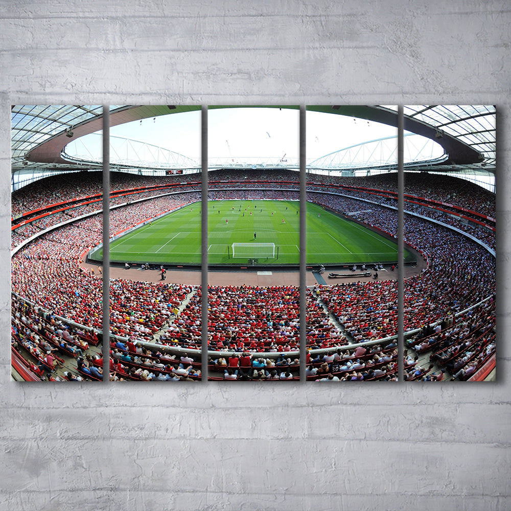 Arsenal Football Stadium in London, Stadium Canvas, Sport Art, 5 Panel B, Extra Large Canvas, Canvas Print Wall Art