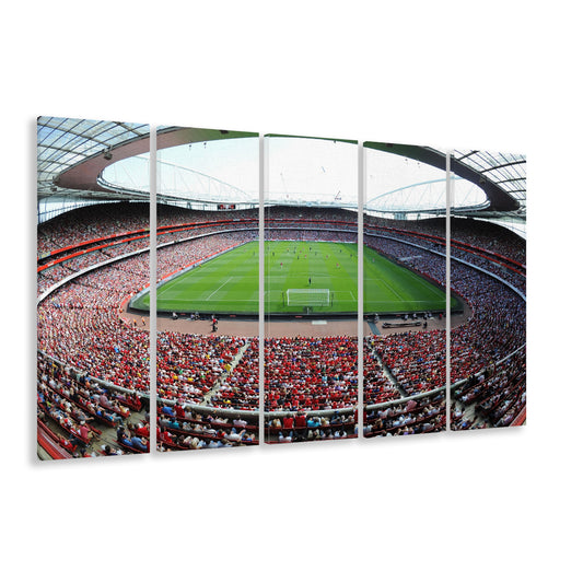 Arsenal Football Stadium in London, Stadium Canvas, Sport Art, 5 Panel B, Extra Large Canvas, Canvas Print Wall Art