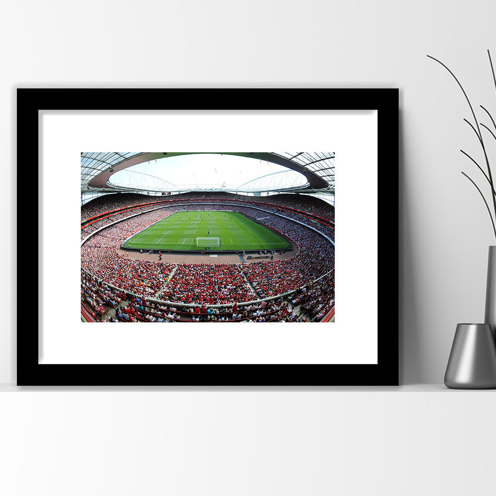 Arsenal Football Stadium in London, Stadium Canvas, Sport Art, Gift for him, White Border Framed Art Print Wall Decor