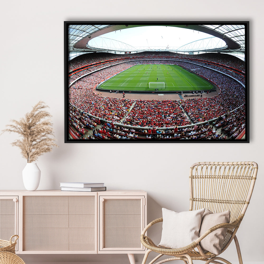 Arsenal Football Stadium in London, Stadium Canvas, Sport Art, Framed Canvas Print Wall Art, Floating Frame