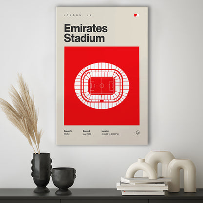 Emirates Stadium Football Print, Stadium Canvas Art, Fan Gifts, Sport Art, Canvas Print Wall Art