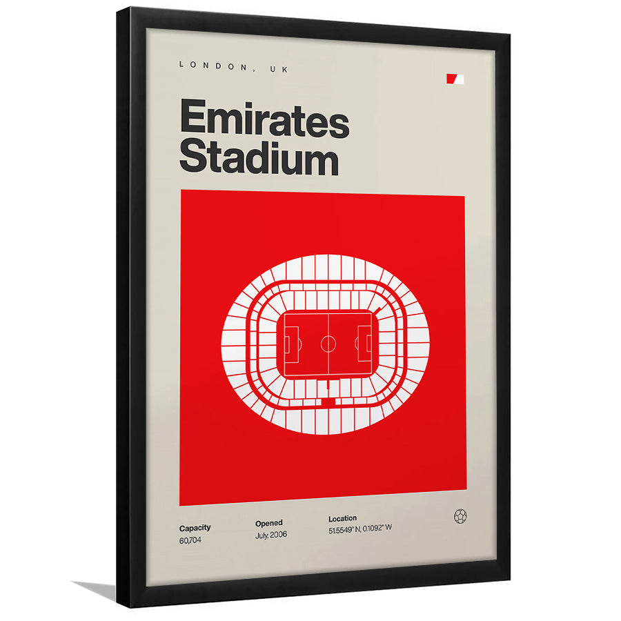 Emirates Stadium Football Print, Stadium Art, Gifts for him, Sport Art, Framed Art Print Wall Decor