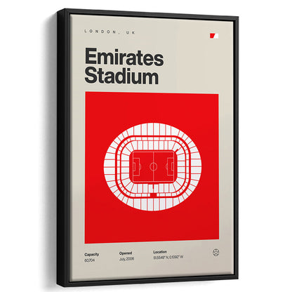 Emirates Stadium Football Print, Stadium Canvas Art, Man Cave Gift, Floating Framed Canvas Print Wall Art