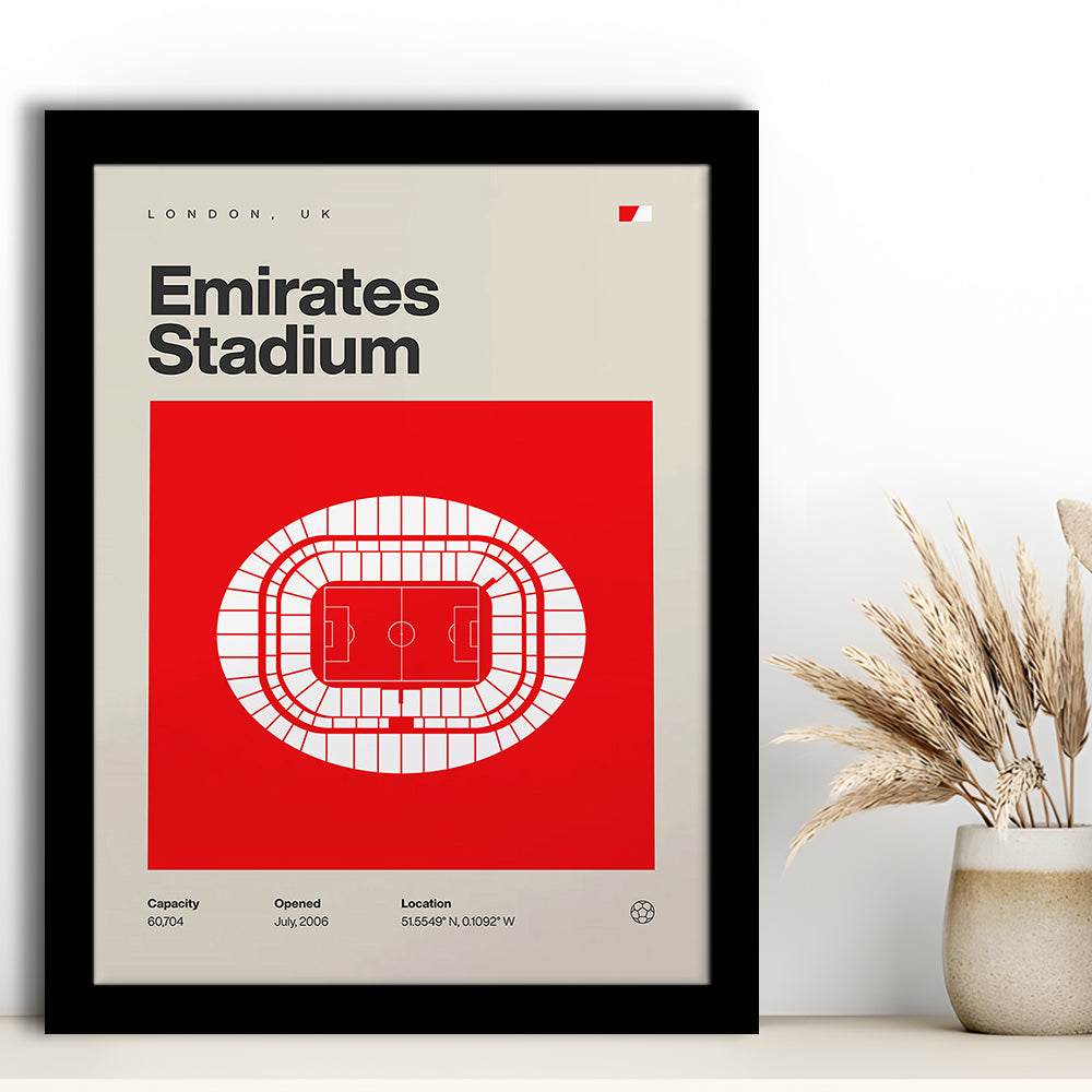 Emirates Stadium Football Print, Stadium Art, Gifts for him, Sport Art, Framed Art Print Wall Decor