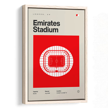 Emirates Stadium Football Print, Stadium Canvas Art, Man Cave Gift, Floating Framed Canvas Print Wall Art