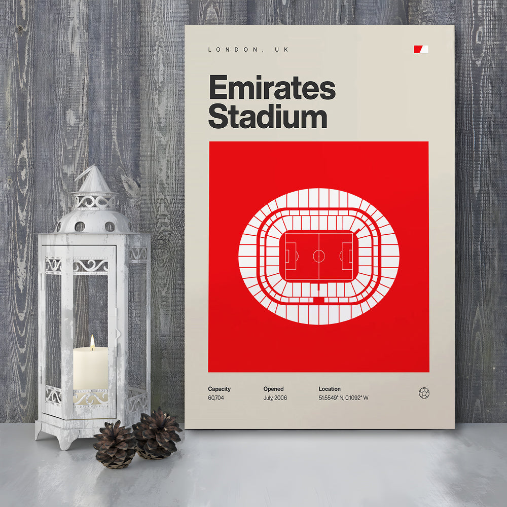 Emirates Stadium Football Print, Stadium Canvas Art, Fan Gifts, Sport Art, Canvas Print Wall Art