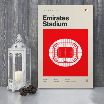 Emirates Stadium Football Print, Stadium Canvas Art, Fan Gifts, Sport Art, Canvas Print Wall Art