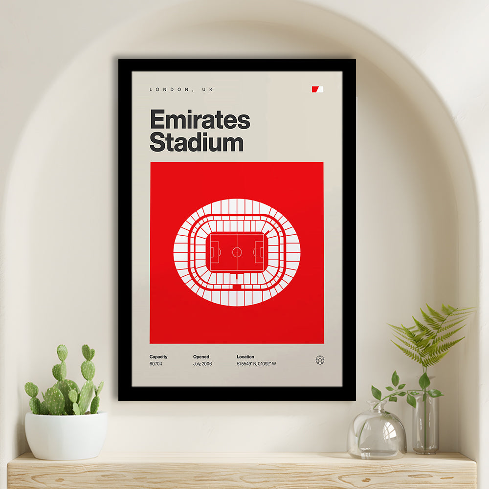 Emirates Stadium Football Print, Stadium Art, Gifts for him, Sport Art, Framed Art Print Wall Decor
