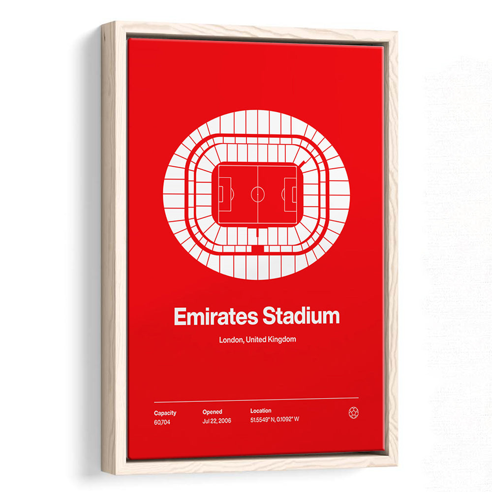 Emirates Stadium Print, Stadium Canvas Art, Man Cave Gift, Floating Framed Canvas Print Wall Art