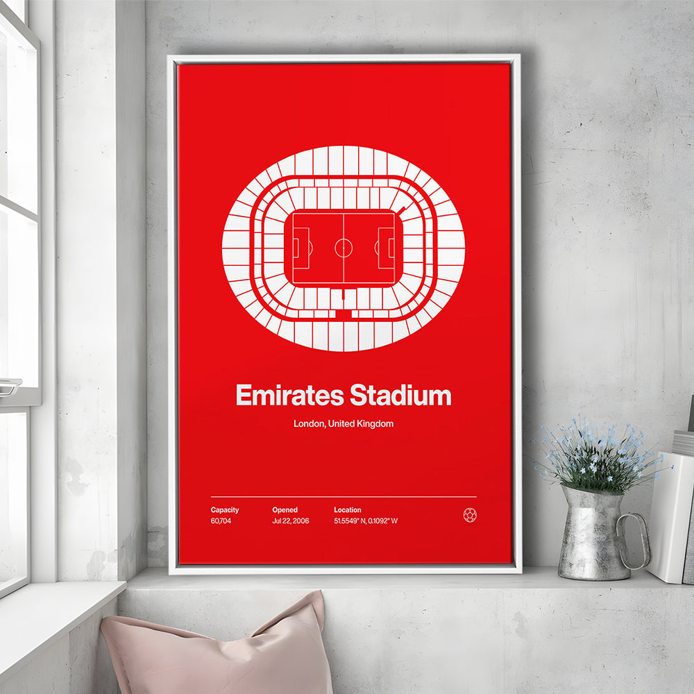 Emirates Stadium Print, Stadium Canvas Art, Man Cave Gift, Floating Framed Canvas Print Wall Art
