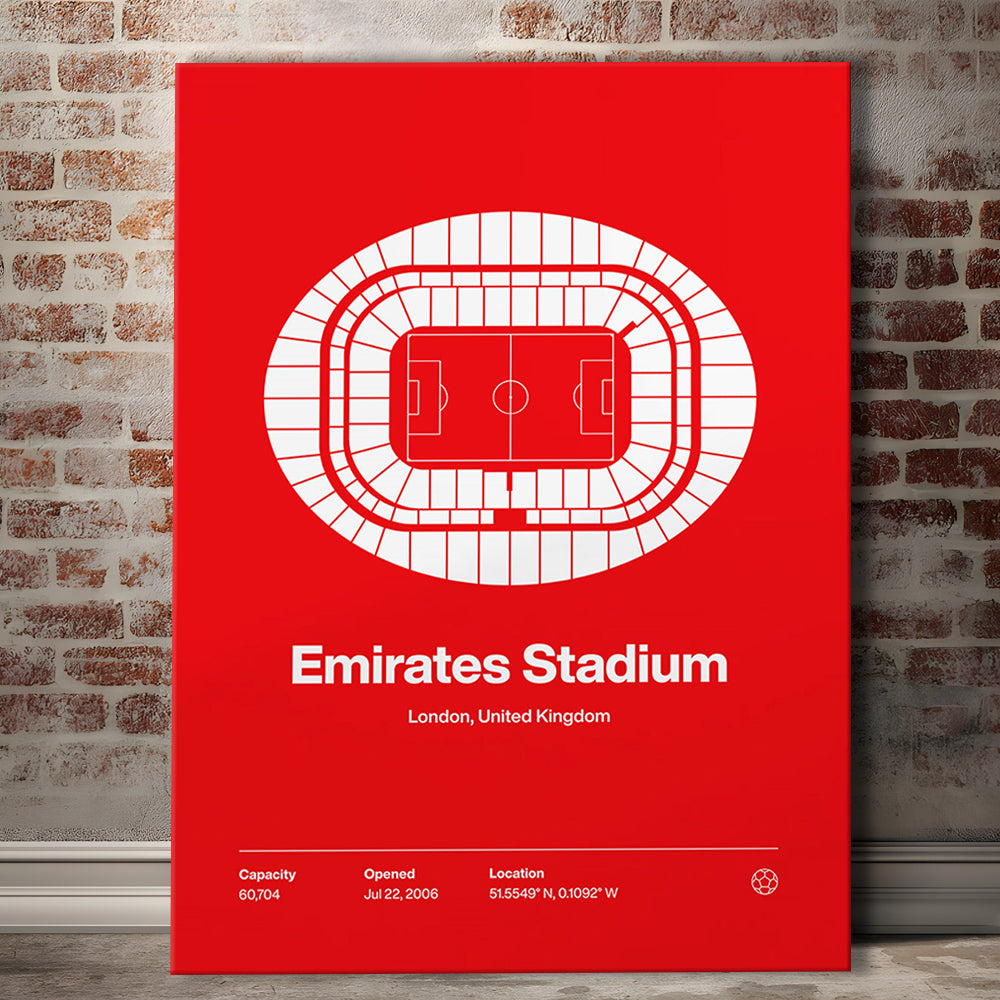 Emirates Stadium Print, Stadium Canvas Art, Fan Gifts, Sport Art, Canvas Print Wall Art