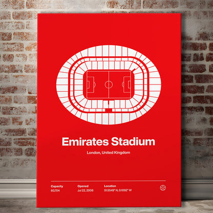 Emirates Stadium Print, Stadium Canvas Art, Fan Gifts, Sport Art, Canvas Print Wall Art
