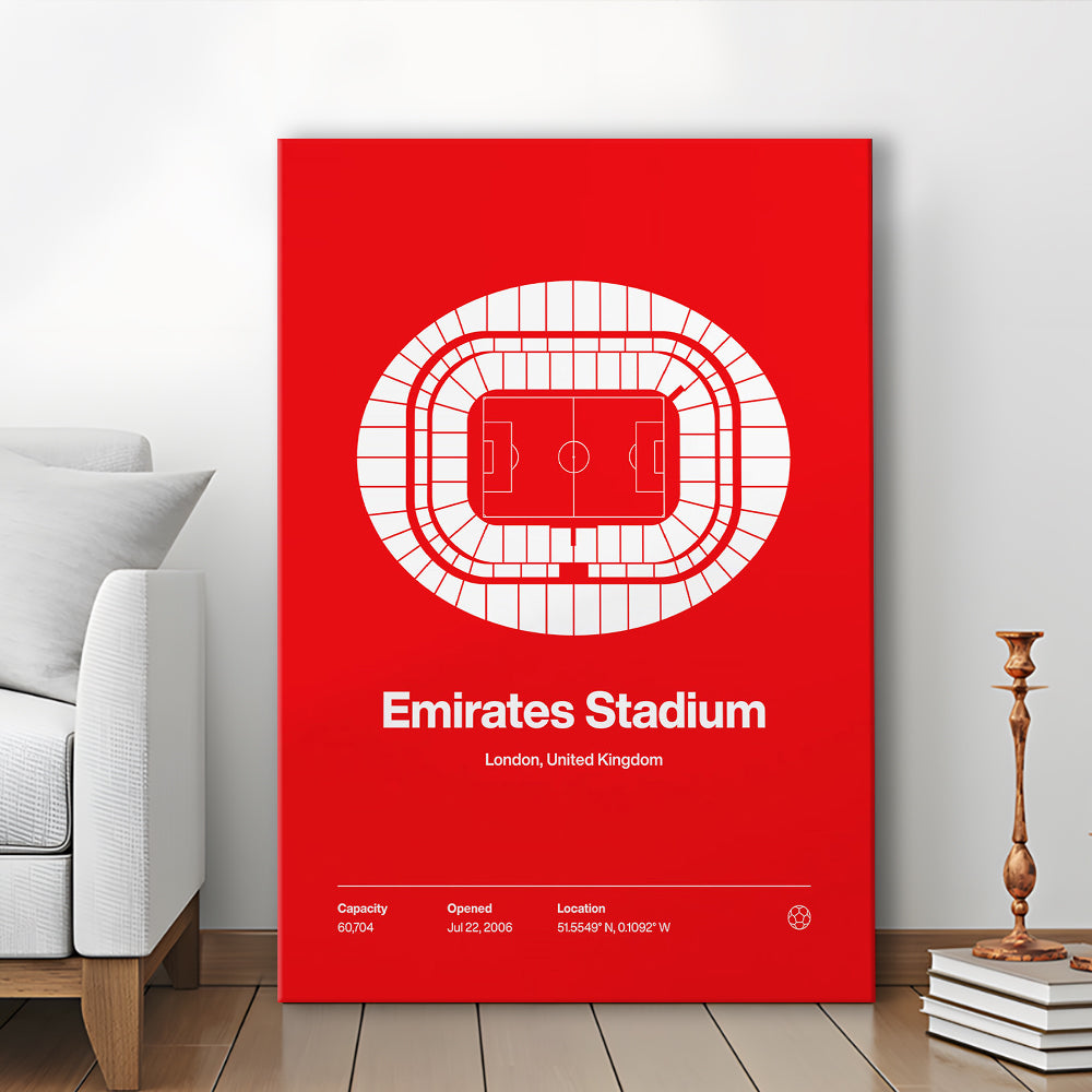 Emirates Stadium Print, Stadium Canvas Art, Fan Gifts, Sport Art, Canvas Print Wall Art
