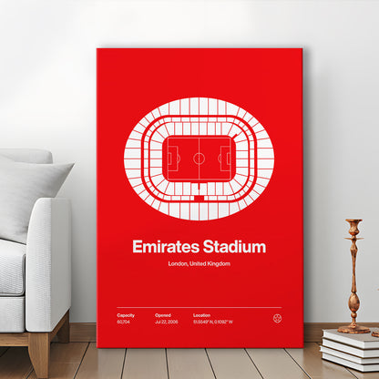 Emirates Stadium Print, Stadium Canvas Art, Fan Gifts, Sport Art, Canvas Print Wall Art