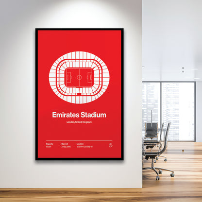 Emirates Stadium Print, Stadium Art, Gifts for him, Sport Art, Framed Art Print Wall Decor