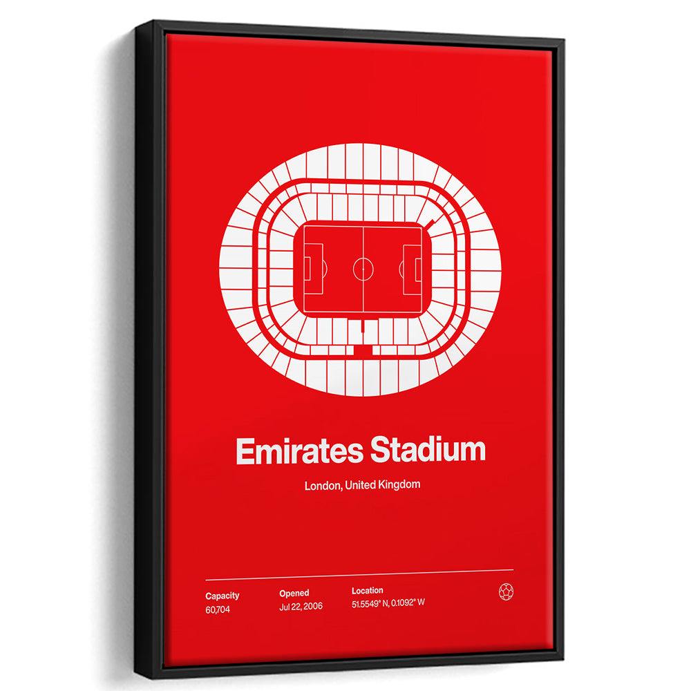Emirates Stadium Print, Stadium Canvas Art, Man Cave Gift, Floating Framed Canvas Print Wall Art