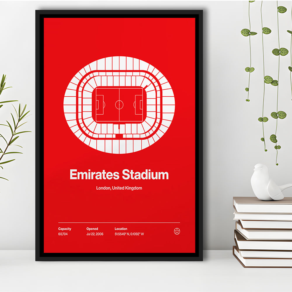Emirates Stadium Print, Stadium Canvas Art, Man Cave Gift, Floating Framed Canvas Print Wall Art