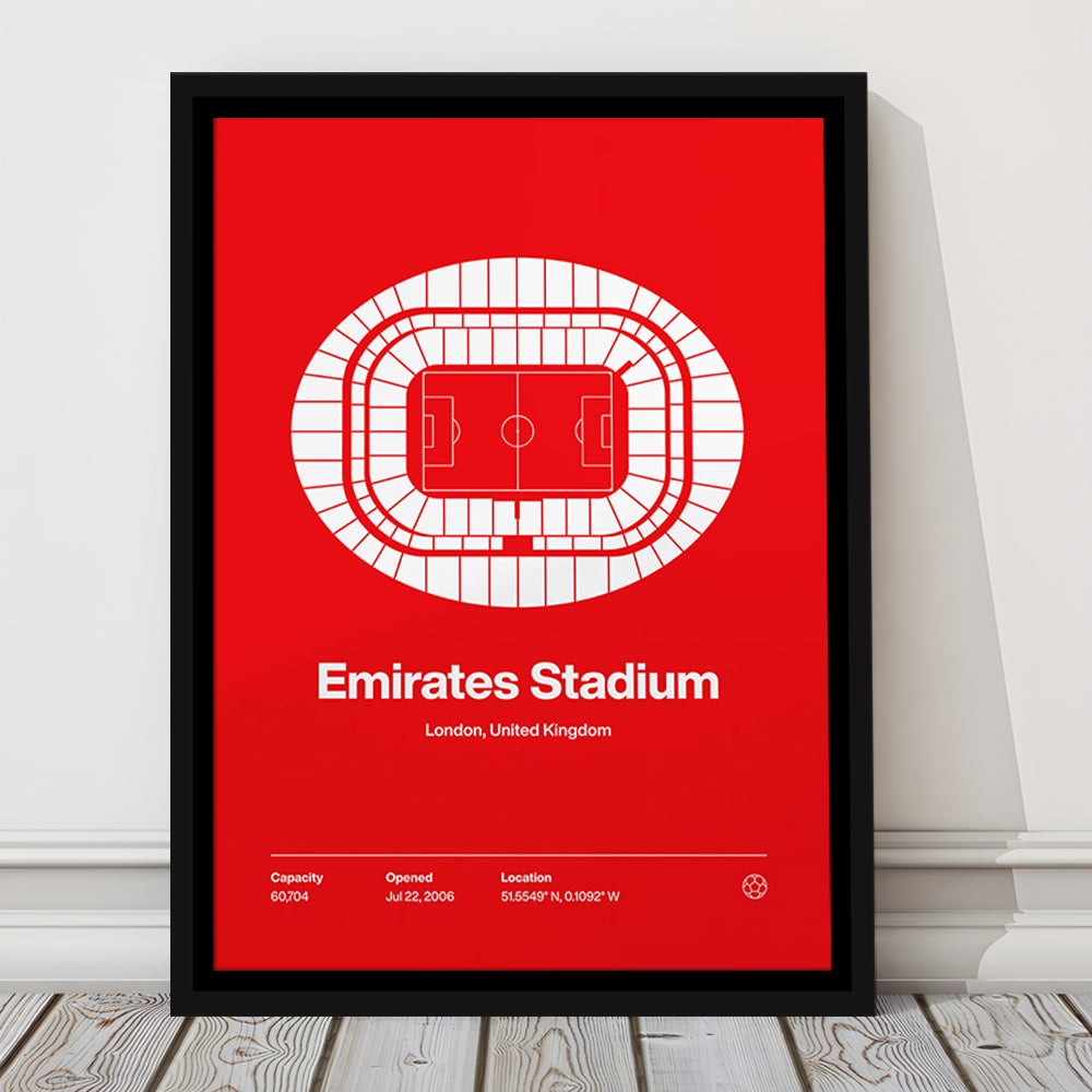 Emirates Stadium Print, Stadium Canvas Art, Man Cave Gift, Floating Framed Canvas Print Wall Art