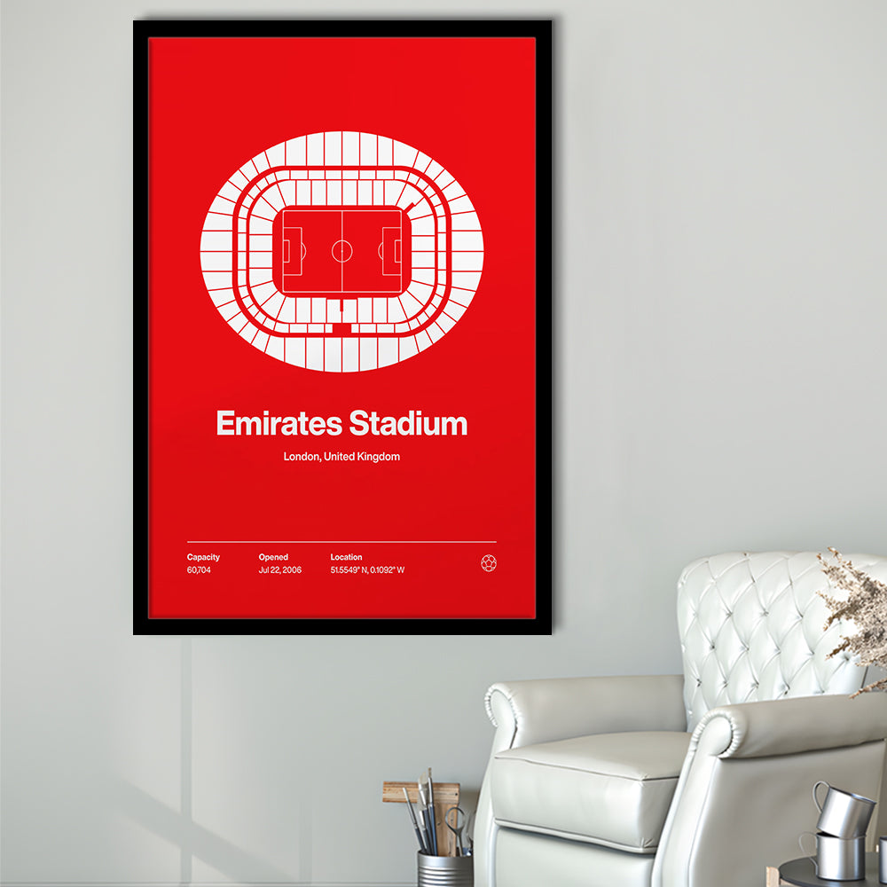 Emirates Stadium Print, Stadium Art, Gifts for him, Sport Art, Framed Art Print Wall Decor