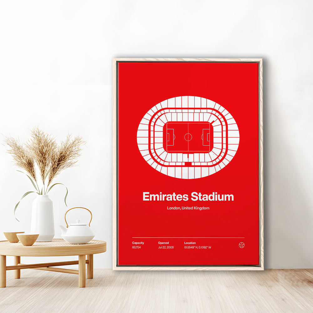 Emirates Stadium Print, Stadium Canvas Art, Man Cave Gift, Floating Framed Canvas Print Wall Art