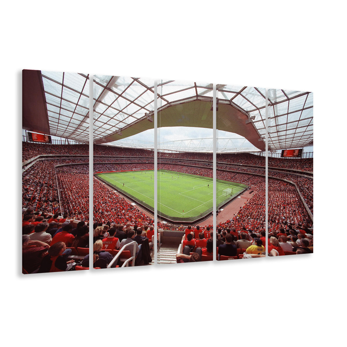 Arsenal in Emirates Stadium, Stadium Canvas, Sport Art, 5 Panel B, Extra Large Canvas, Canvas Print Wall Art