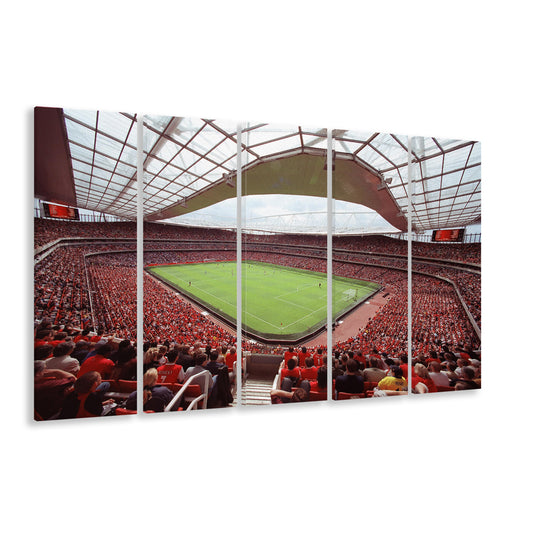 Arsenal in Emirates Stadium, Stadium Canvas, Sport Art, 5 Panel B, Extra Large Canvas, Canvas Print Wall Art