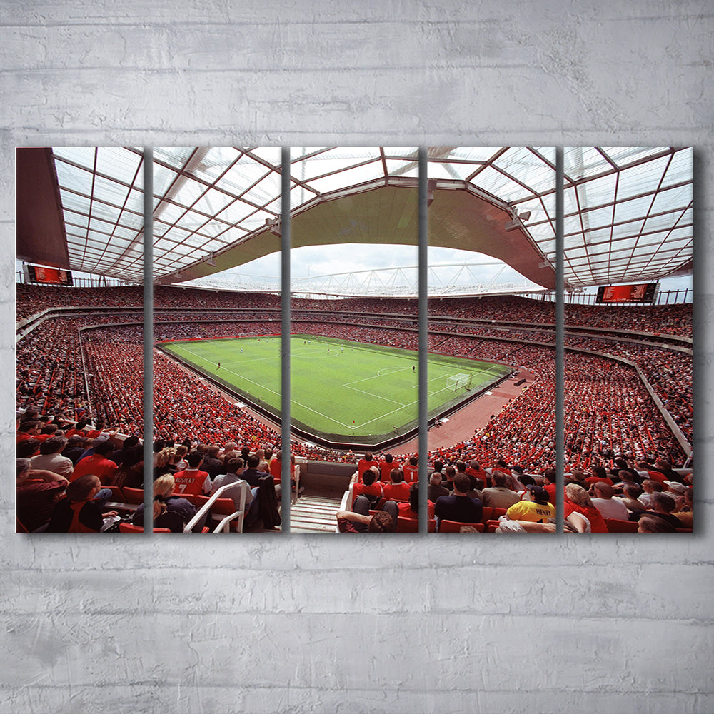 Arsenal in Emirates Stadium, Stadium Canvas, Sport Art, 5 Panel B, Extra Large Canvas, Canvas Print Wall Art