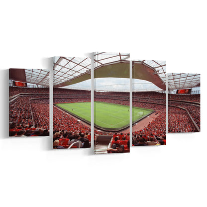 Arsenal in Emirates Stadium, Stadium Canvas, Sport Art, Gift for him, 5 Panel, Large Canvas, Canvas Print Wall Art