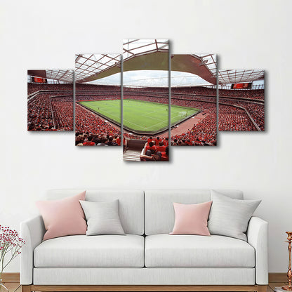 Arsenal in Emirates Stadium, Stadium Canvas, Sport Art, Gift for him, 5 Panel, Large Canvas, Canvas Print Wall Art