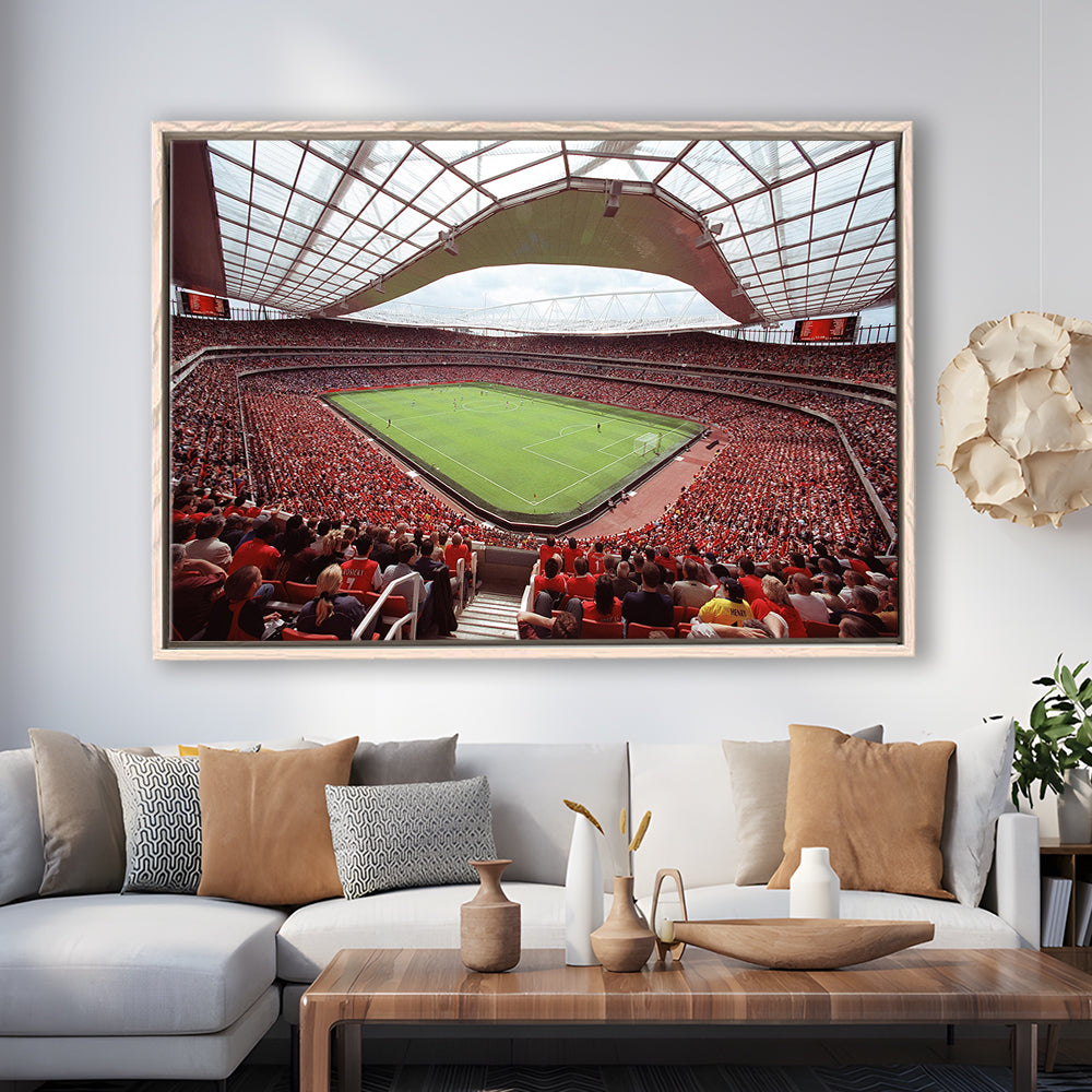 Arsenal in Emirates Stadium, Stadium Canvas, Sport Art, Framed Canvas Print Wall Art, Floating Frame