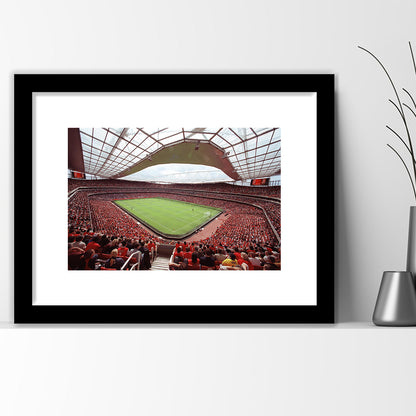 Arsenal in Emirates Stadium, Stadium Canvas, Sport Art, Gift for him, White Border Framed Art Print Wall Decor