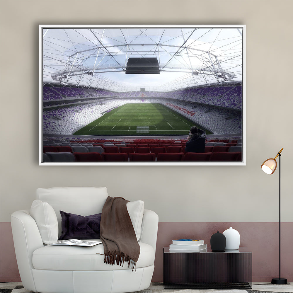 Artemio Franchi Stadium in Italy, Stadium Canvas, Sport Art, Framed Canvas Print Wall Art, Floating Frame