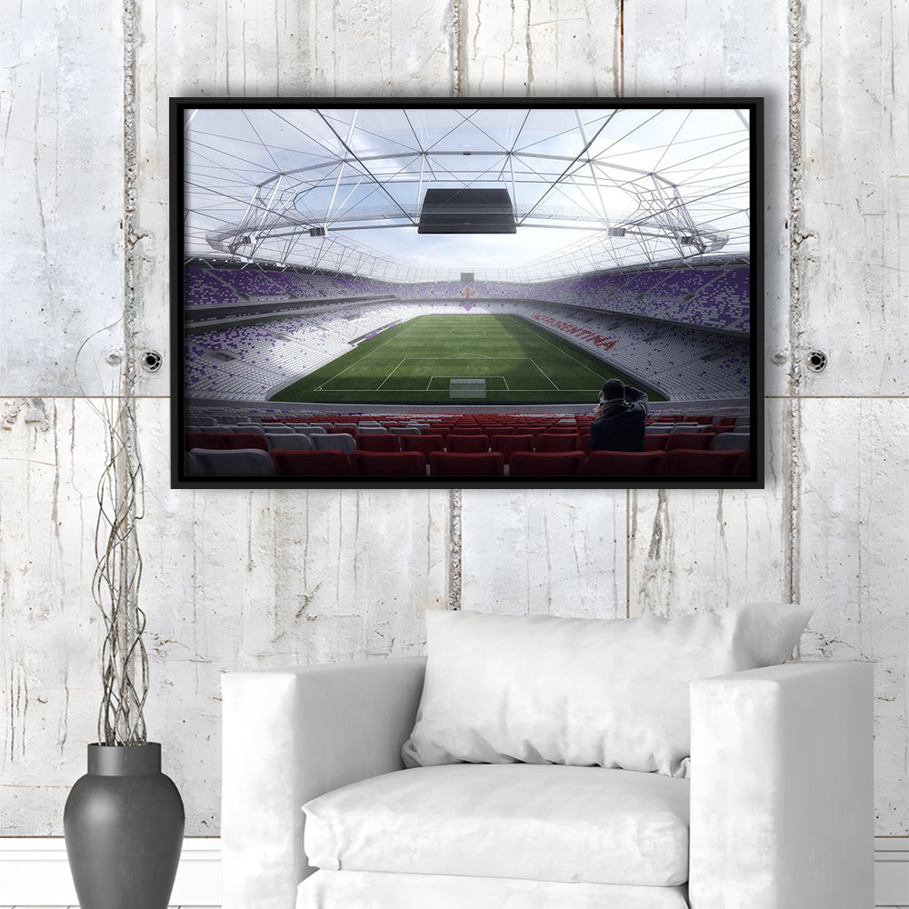 Artemio Franchi Stadium in Italy, Stadium Canvas, Sport Art, Framed Canvas Print Wall Art, Floating Frame