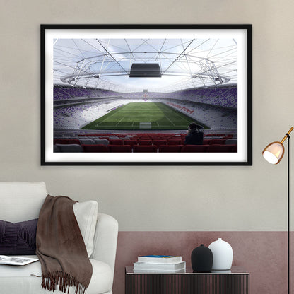 Artemio Franchi Stadium in Italy, Stadium Canvas, Sport Art, Gift for him, White Border Framed Art Print Wall Decor