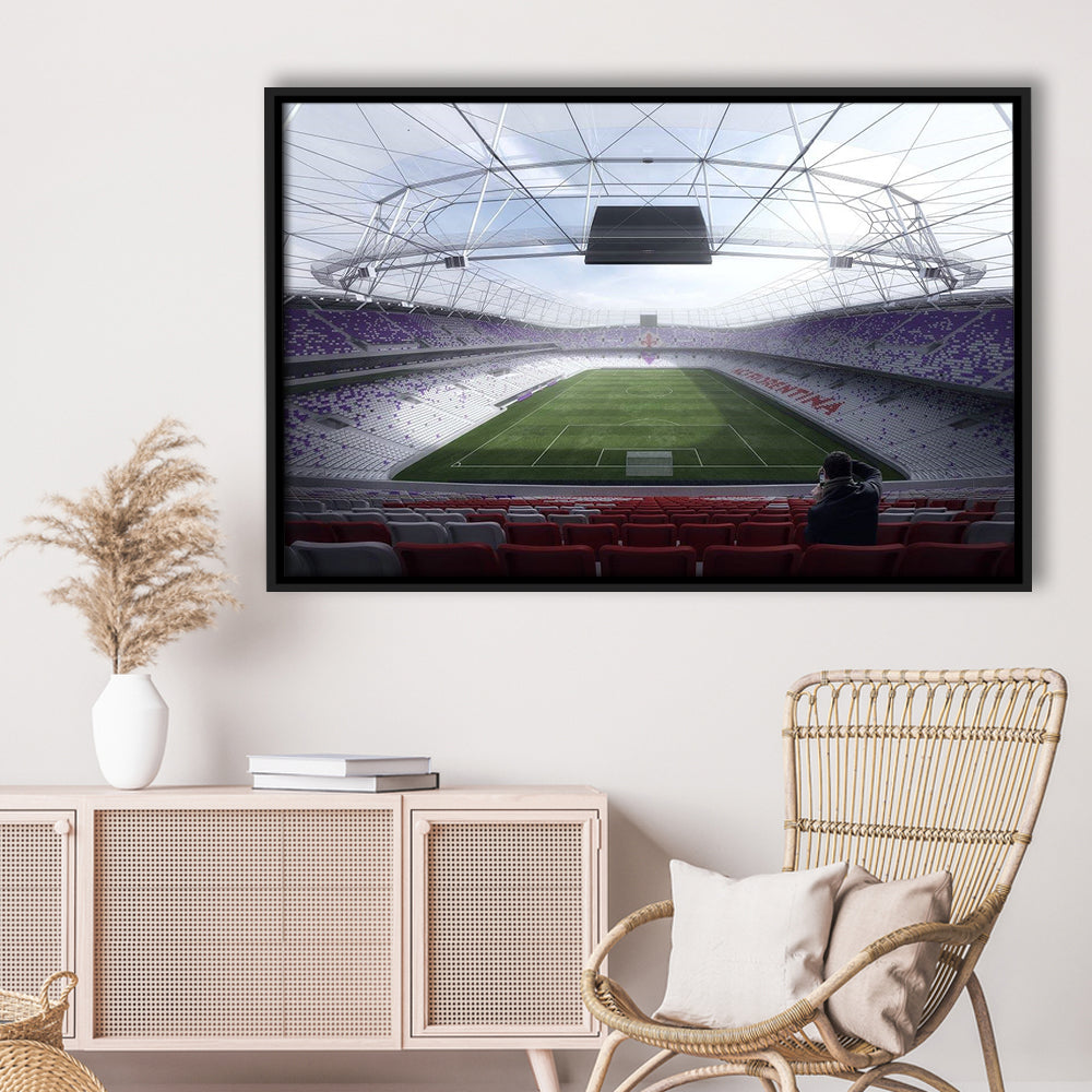 Artemio Franchi Stadium in Italy, Stadium Canvas, Sport Art, Framed Canvas Print Wall Art, Floating Frame