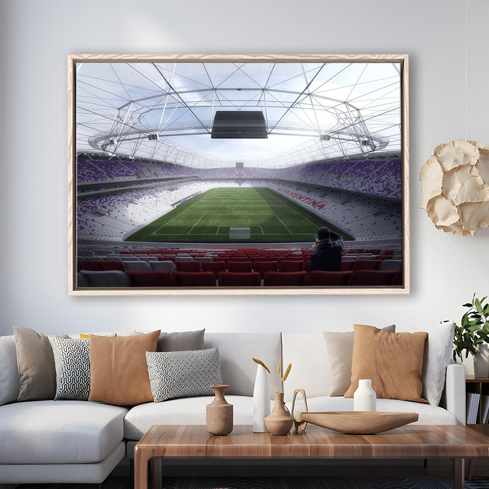 Artemio Franchi Stadium in Italy, Stadium Canvas, Sport Art, Framed Canvas Print Wall Art, Floating Frame