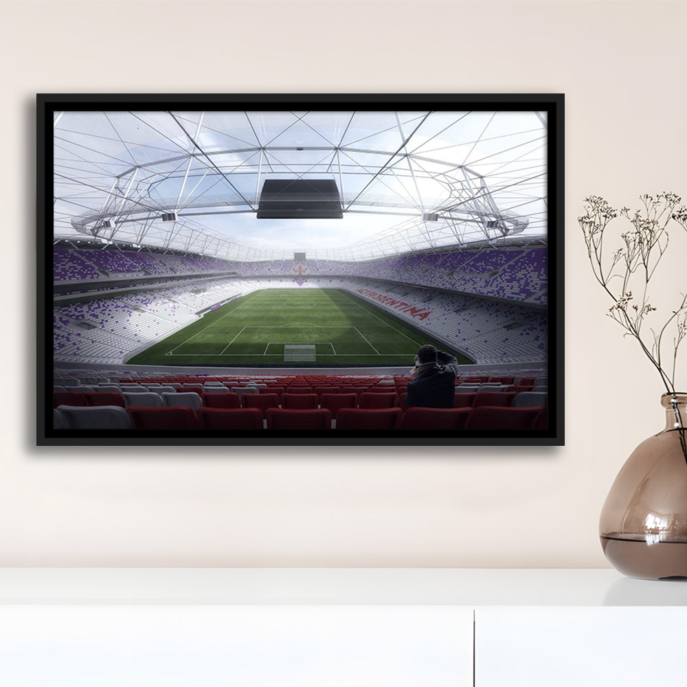 Artemio Franchi Stadium in Italy, Stadium Canvas, Sport Art, Framed Canvas Print Wall Art, Floating Frame