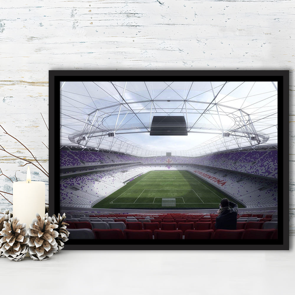 Artemio Franchi Stadium in Italy, Stadium Canvas, Sport Art, Framed Canvas Print Wall Art, Floating Frame