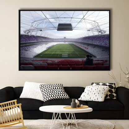 Artemio Franchi Stadium in Italy, Stadium Canvas, Sport Art, Framed Canvas Print Wall Art, Floating Frame