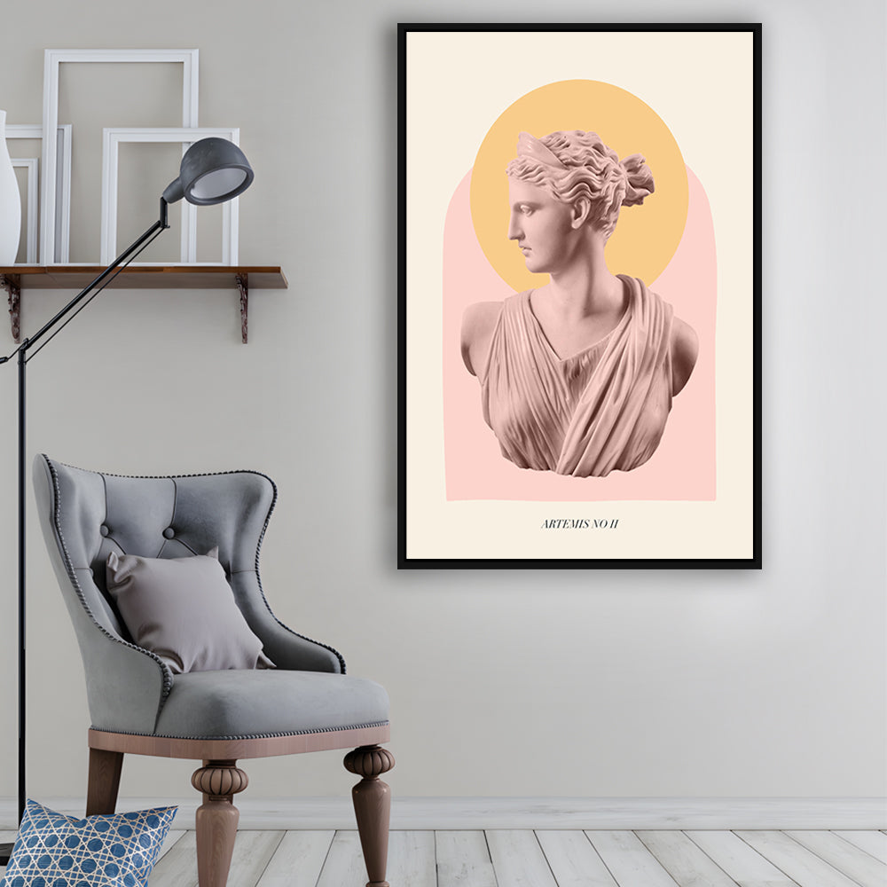 Artemis Pastel Art Print, Floating Framed Canvas Art Print,, Framed Canvas Prints Wall Art