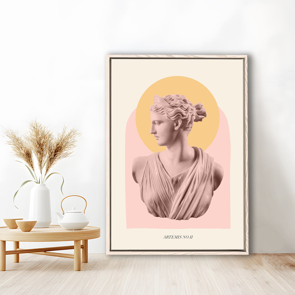 Artemis Pastel Art Print, Floating Framed Canvas Art Print,, Framed Canvas Prints Wall Art