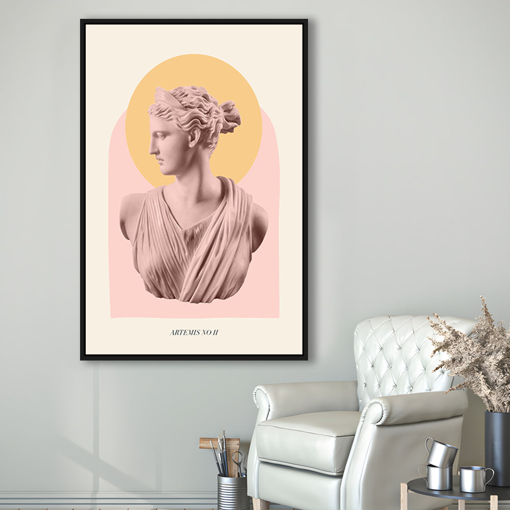 Artemis Pastel Art Print, Floating Framed Canvas Art Print,, Framed Canvas Prints Wall Art