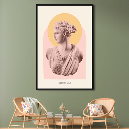 Artemis Pastel Art Print, Floating Framed Canvas Art Print,, Framed Canvas Prints Wall Art