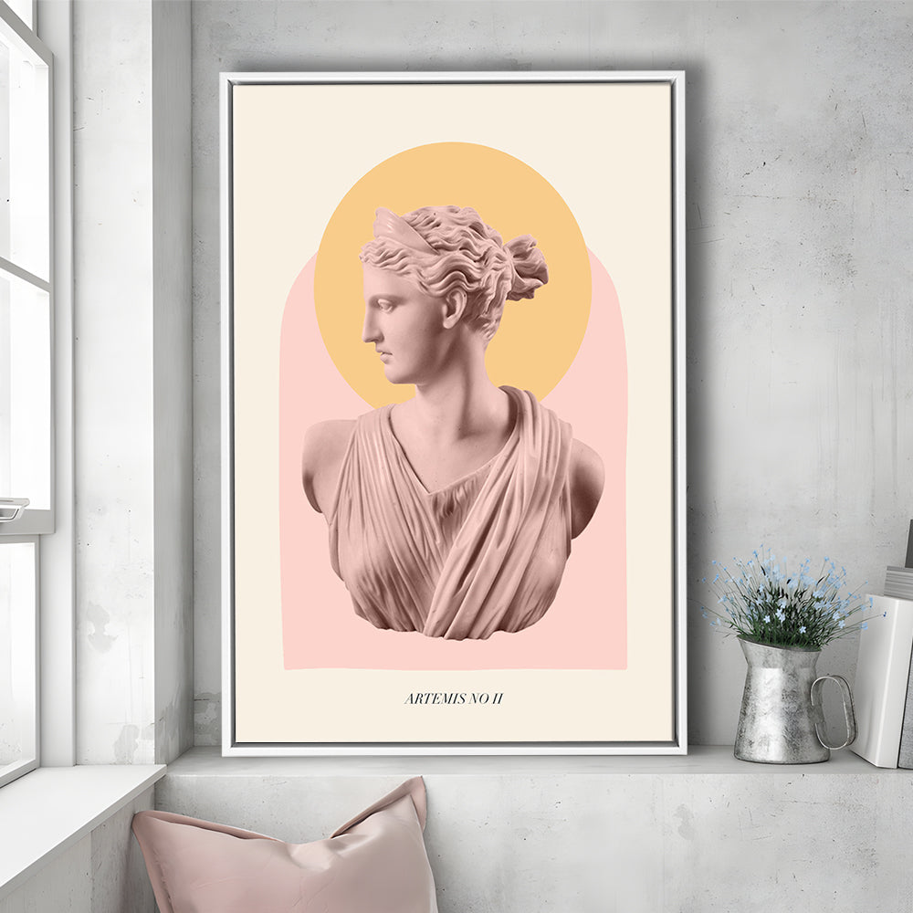 Artemis Pastel Art Print, Floating Framed Canvas Art Print,, Framed Canvas Prints Wall Art