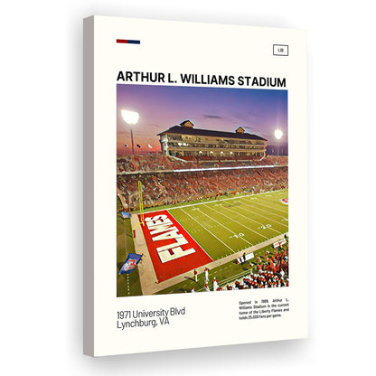 Arthur L Williams Stadium Print, Liberty Flames Stadium Canvas Art, Fan Gifts, Sport Art, Canvas Print Wall Art