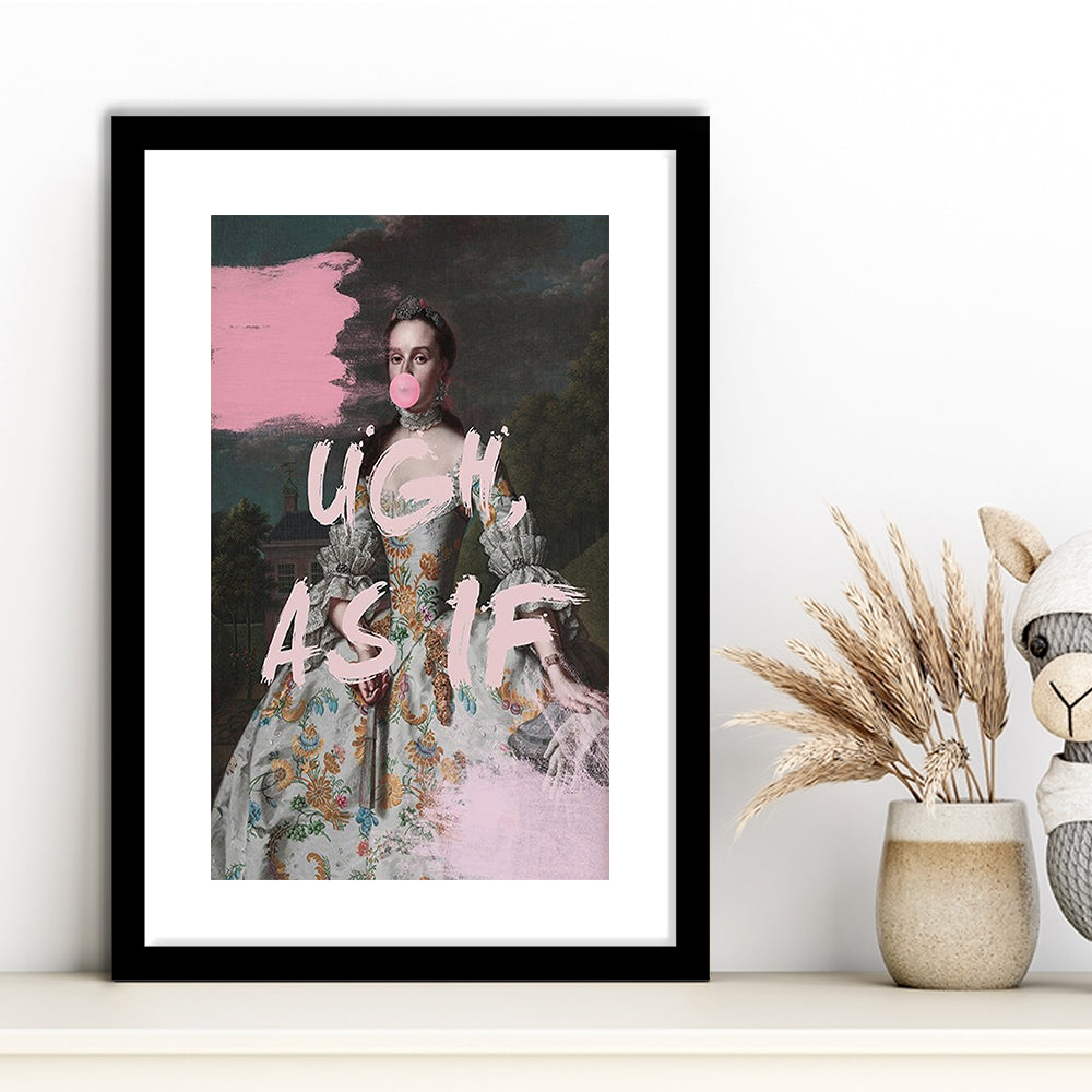 As If Print, Altered Art, Bedroom Print, Pink Print, Wall Art, Framed Art Prints White Border Wall Decor