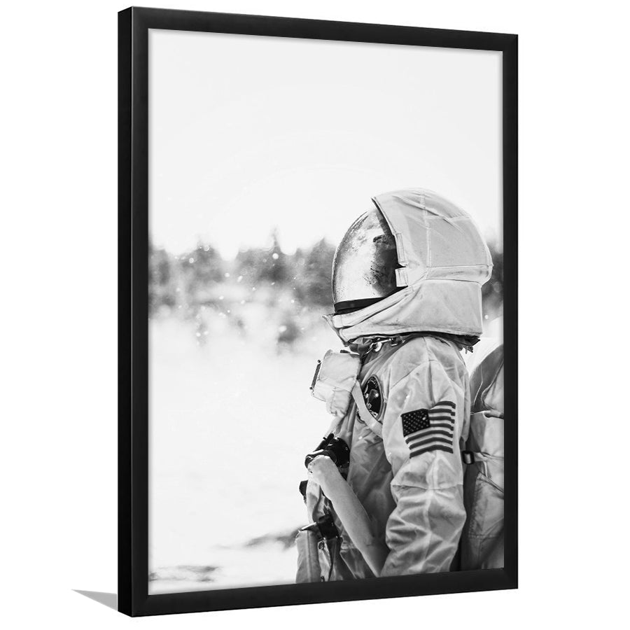 Astronaut Print Black and White Modern Space, Framed Art Print Wall Decor, Picture Framed